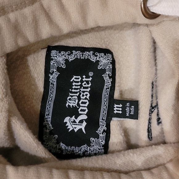 STUNNING NEW BLIND ROOSTER ROSE EMBROIDED HOODIE - Picture 5 of 7